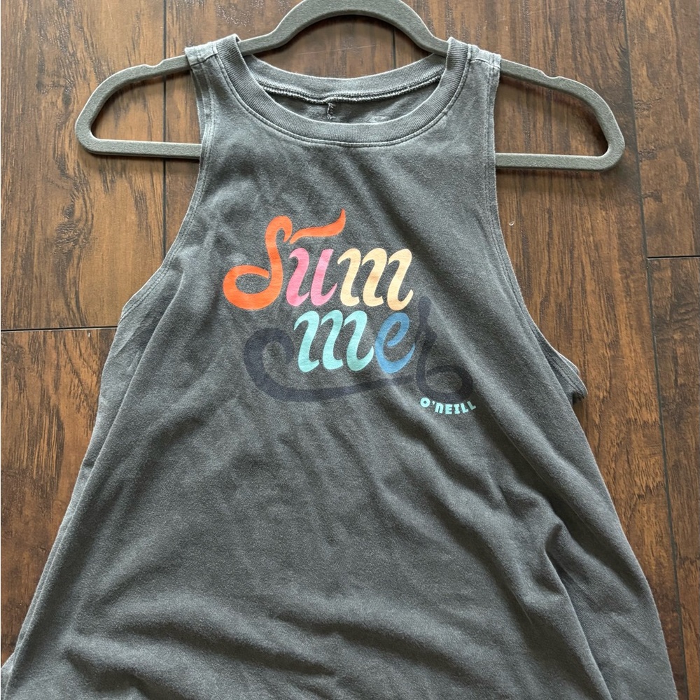 O'Neill Charcoal Tank with Vibrant Summer Design